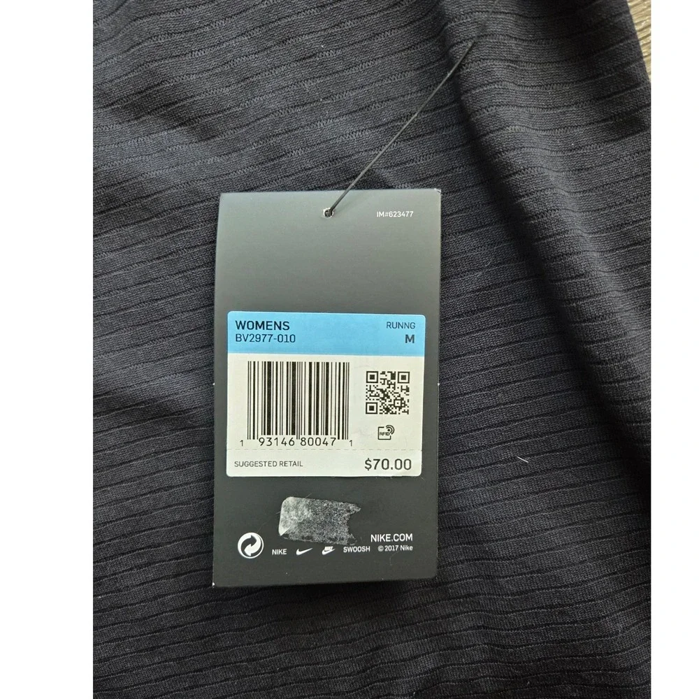 New Nike Running Top Womens Medium Black Therma Dri-FIT Long Sleeve BV2977-010